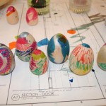Decorating wooden eggs