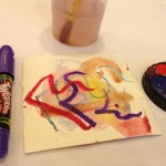 Watercolor and greasy crayons