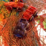 Driving cars through paint