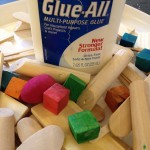 Wooden shapes and glue construction