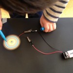 Spin art with electricity