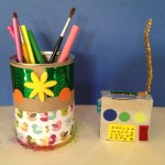 Earth Day up-cycling: walkie-talkies and desk organizers