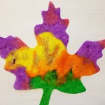 Color mixing on paper leaves