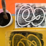 Mono printing with finger paints