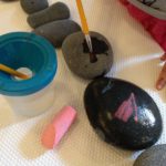 Painting rocks with water