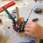 Clay with craft sticks