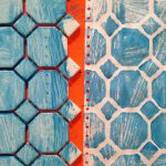 Printing with ceramic tiles and wooden screens